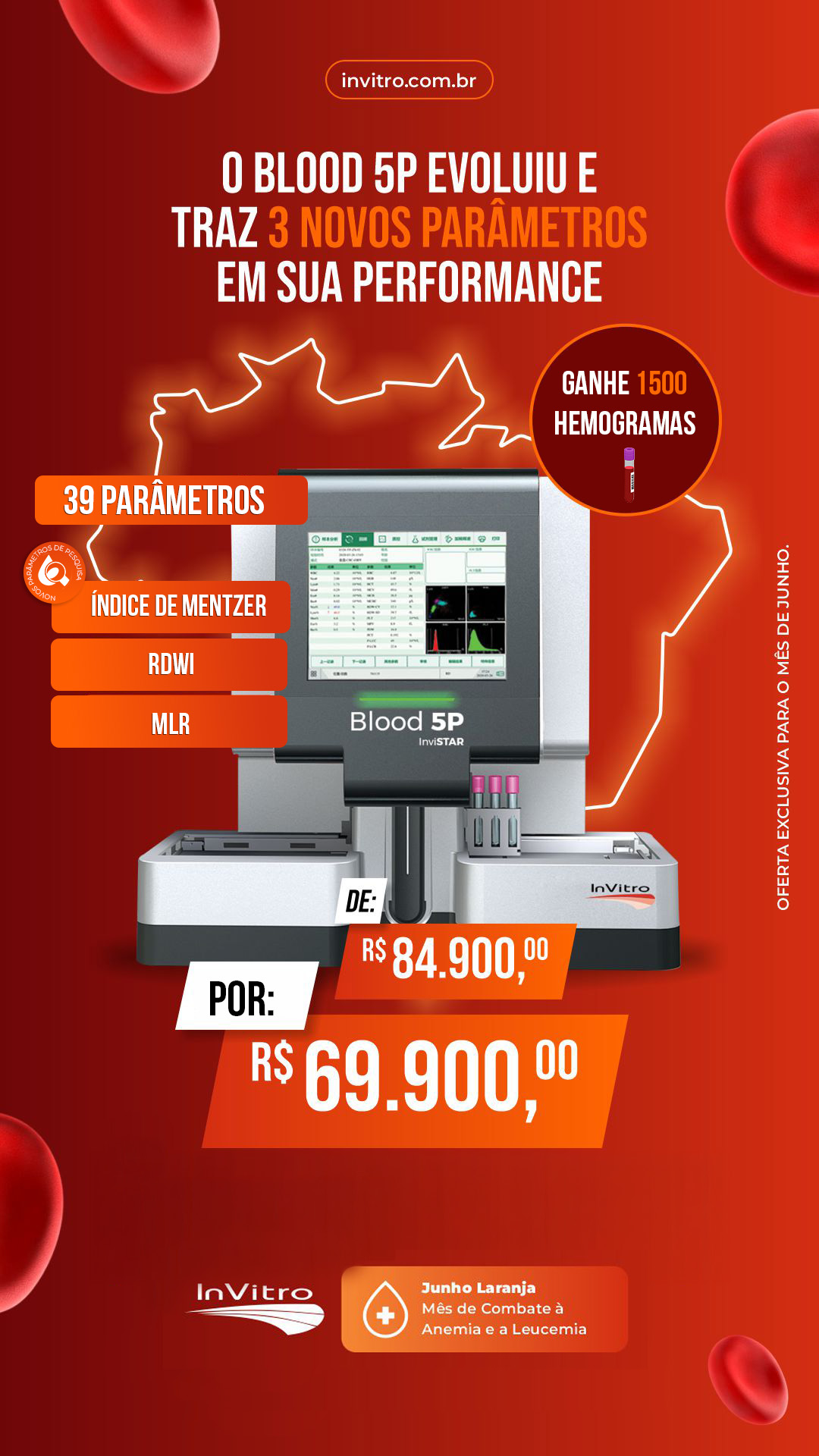 Blood 5P analisador hematológico automatizado 5 partes